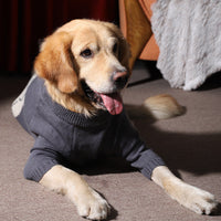 HKM-296595 Cozy Gray Thick Sweater for Large Dogs - Available in Multiple Sizes