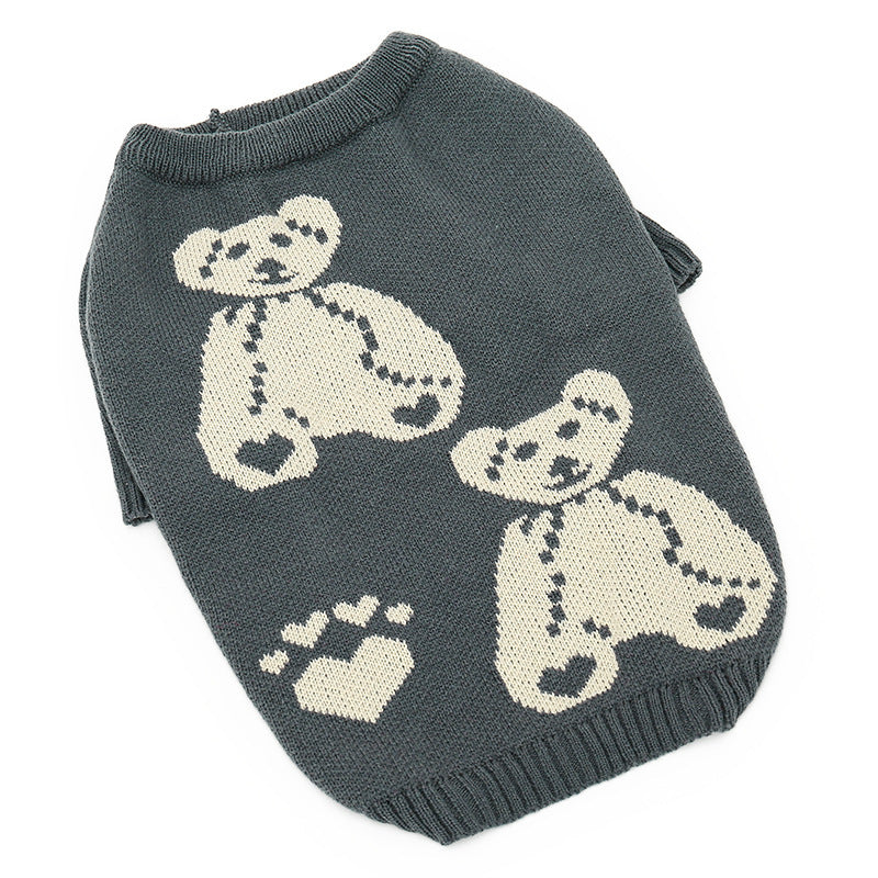 HKM-296595 Cozy Gray Thick Sweater for Large Dogs - Available in Multiple Sizes