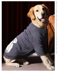 HKM-296595 Cozy Gray Thick Sweater for Large Dogs - Available in Multiple Sizes