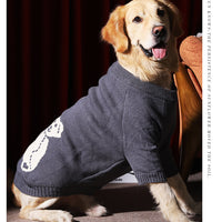 HKM-296595 Cozy Gray Thick Sweater for Large Dogs - Available in Multiple Sizes