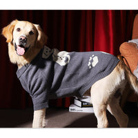 HKM-296595 Cozy Gray Thick Sweater for Large Dogs - Available in Multiple Sizes