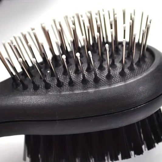 HKM-296723 2-in-1 Double-Sided Pet Grooming Brush for Dogs and Cats, Comb for Shedding and Dirt Removal