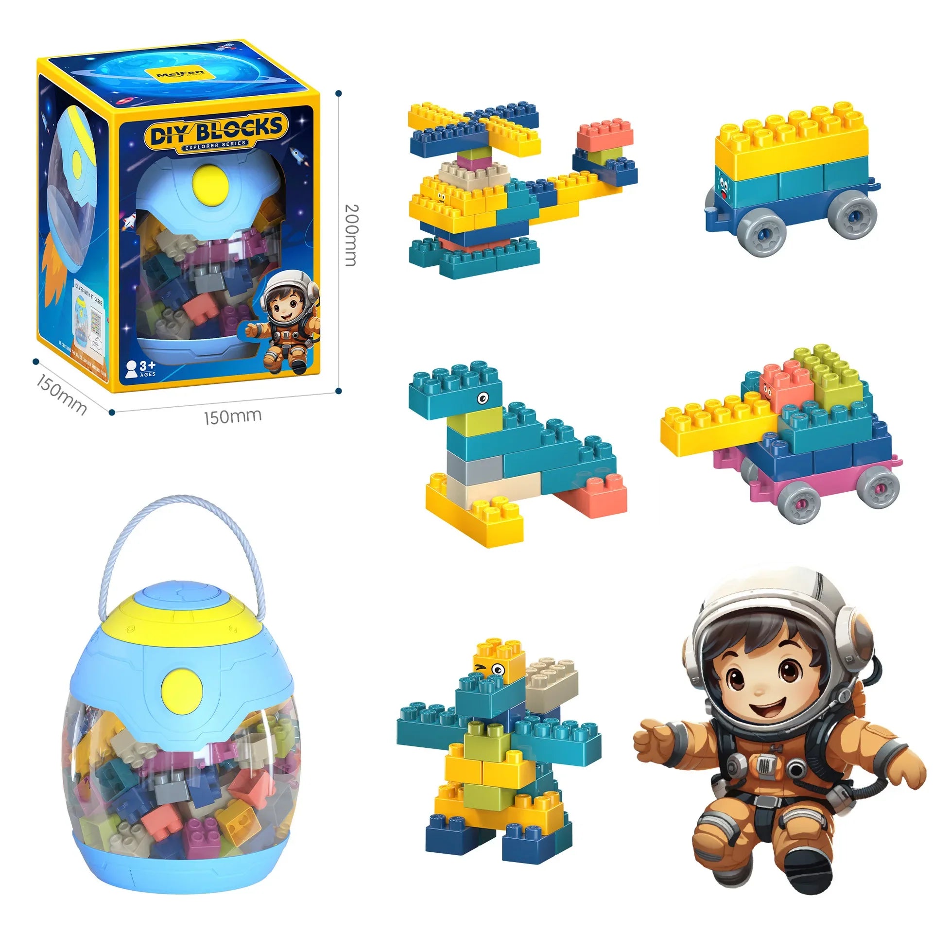 KTX-296851 Kids Variable Building Block Set - Educational Plastic Assembly Toy for Creative Play