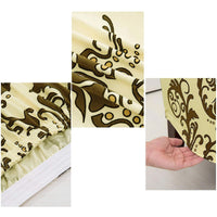 HKM-296915 Elastic Non-Slip Sofa Cover for Single Seat - American Style with Plant and Flower Pattern
