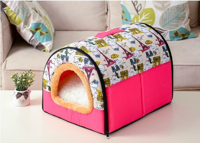 HKM-297363 Cozy Multifunctional Pet Nest House for All Seasons - Sizes S to XXL
