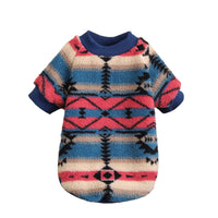HKM-297427 Cute Striped Fleece Sweatshirt for Pets in Ethnic Style - Available in Multiple Sizes