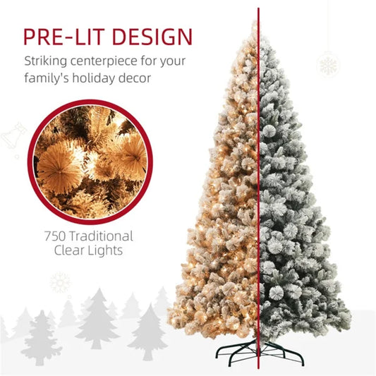 KTX-297619 Large 9ft Star-Shaped Artificial Christmas Tree with Metal Base for Outdoor Parties