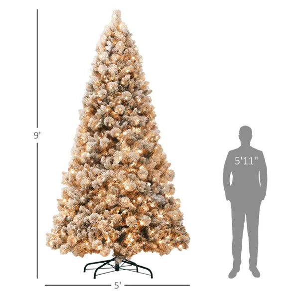 KTX-297619 Large 9ft Star-Shaped Artificial Christmas Tree with Metal Base for Outdoor Parties