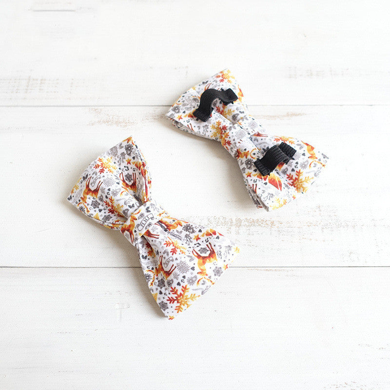 HKM-297683 Elegant Golden Christmas Pet Bow - Available in Various Sizes XS to XL