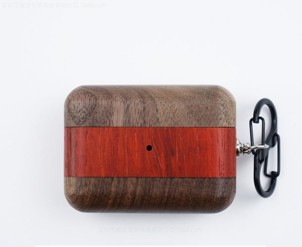 HKM-297683 Solid Wood Charging Case Cover for Apple AirPods Pro/3rd Gen with Magnetic Closure and Scratch Protection