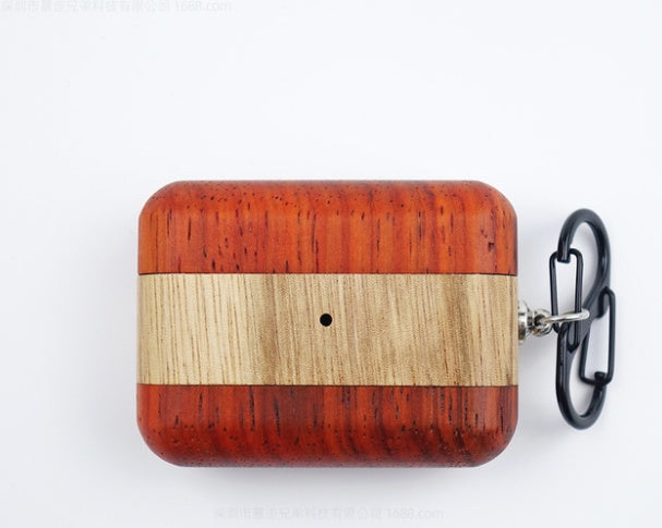HKM-297683 Solid Wood Charging Case Cover for Apple AirPods Pro/3rd Gen with Magnetic Closure and Scratch Protection