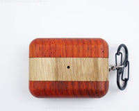HKM-297683 Solid Wood Charging Case Cover for Apple AirPods Pro/3rd Gen with Magnetic Closure and Scratch Protection