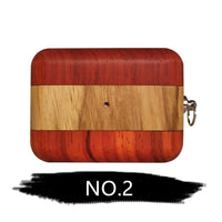 HKM-297683 Solid Wood Charging Case Cover for Apple AirPods Pro/3rd Gen with Magnetic Closure and Scratch Protection