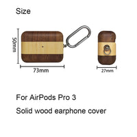 HKM-297683 Solid Wood Charging Case Cover for Apple AirPods Pro/3rd Gen with Magnetic Closure and Scratch Protection