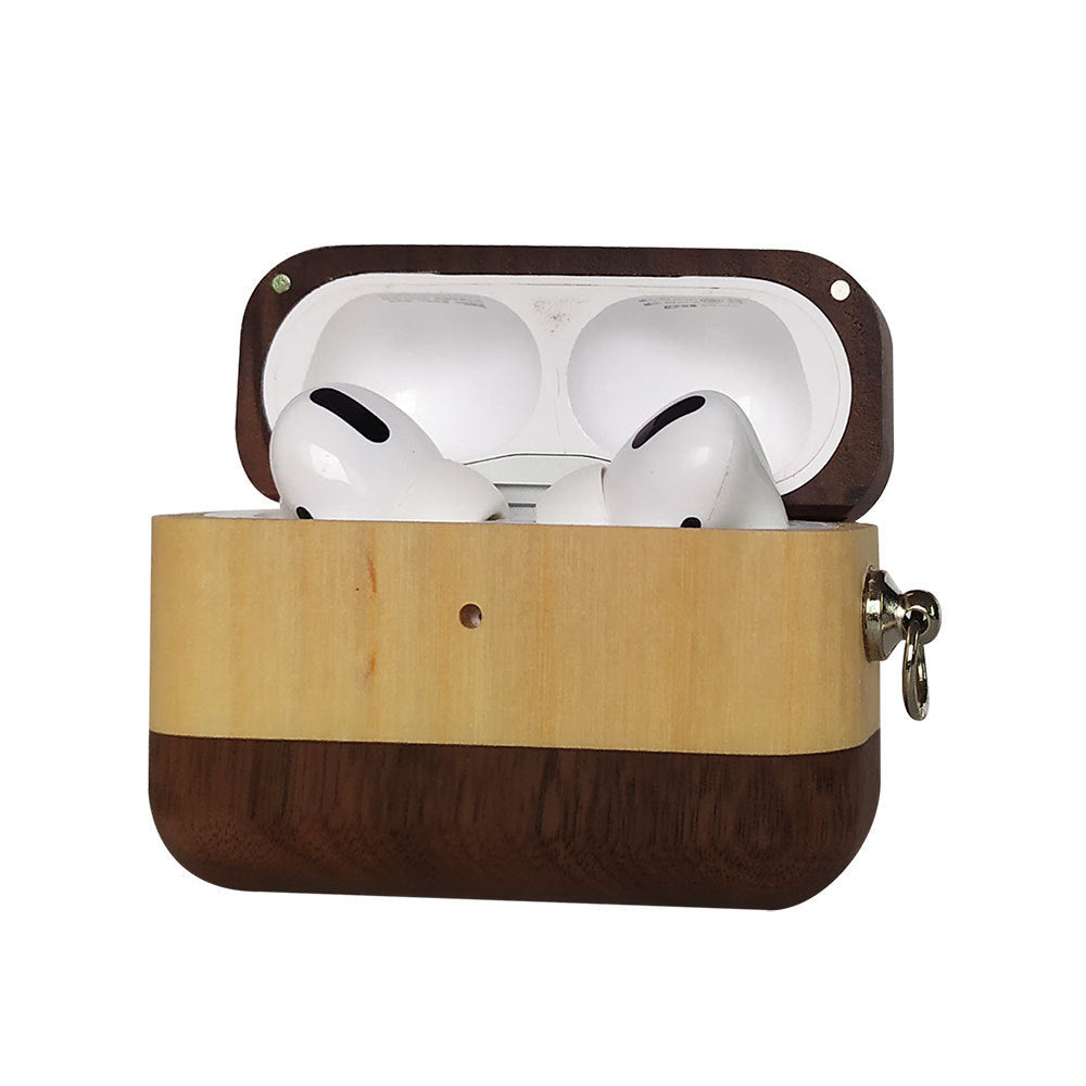 HKM-297683 Solid Wood Charging Case Cover for Apple AirPods Pro/3rd Gen with Magnetic Closure and Scratch Protection