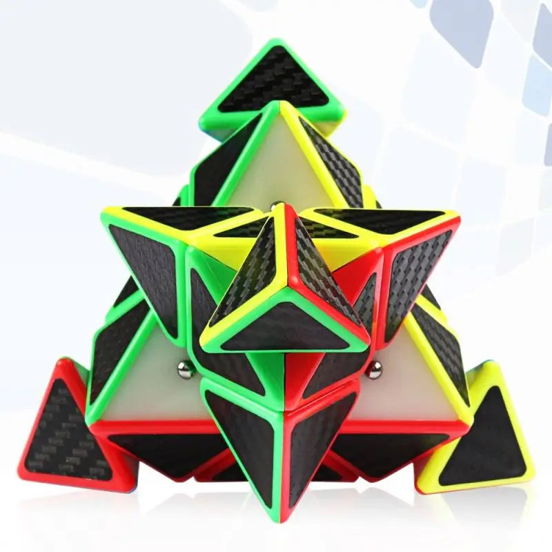 HKM-297747 Triangle Carbon Fiber Speed Cube - Educational Magic Puzzle for Ages 2 and Up