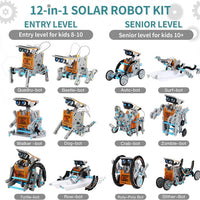 HKM-298003 12 in 1 Solar Powered Robot Kit - Educational DIY Science Toy for Kids and Students