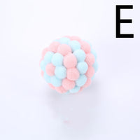 HKM-298003 Colorful Plush Sounding Cat Toy - Multi-Color Rainbow Ball for Playtime