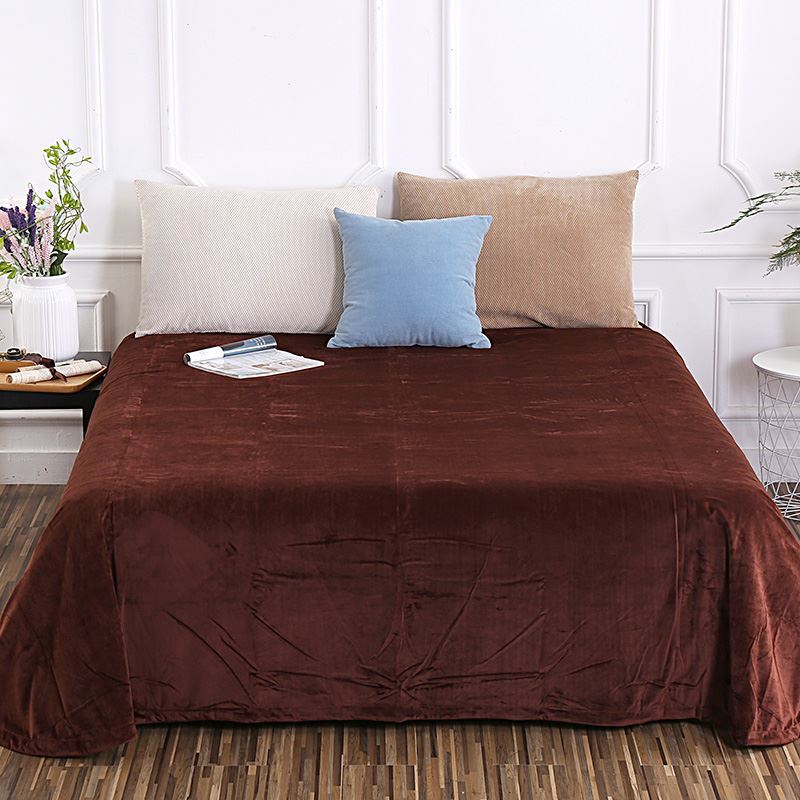 HKM-298003 Coral Solid Color Flannel Quilt - 230cm x 250cm, Polyester Fabric
