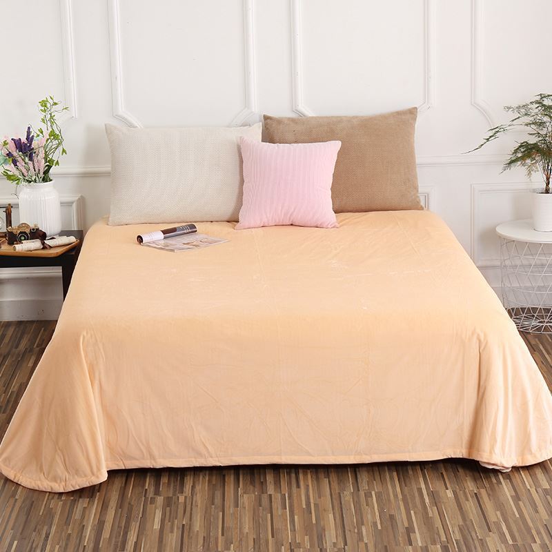 HKM-298003 Coral Solid Color Flannel Quilt - 230cm x 250cm, Polyester Fabric