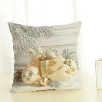 HKM-298067 Linen Christmas Pattern Pillowcase - 45x45cm, Holiday Decor for Home