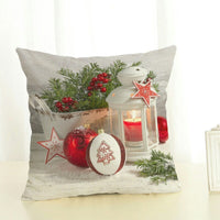 HKM-298067 Linen Christmas Pattern Pillowcase - 45x45cm, Holiday Decor for Home