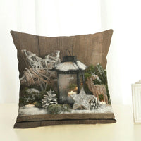 HKM-298067 Linen Christmas Pattern Pillowcase - 45x45cm, Holiday Decor for Home