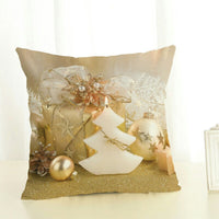 HKM-298067 Linen Christmas Pattern Pillowcase - 45x45cm, Holiday Decor for Home