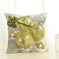 HKM-298067 Linen Christmas Pattern Pillowcase - 45x45cm, Holiday Decor for Home