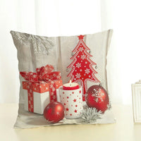 HKM-298067 Linen Christmas Pattern Pillowcase - 45x45cm, Holiday Decor for Home