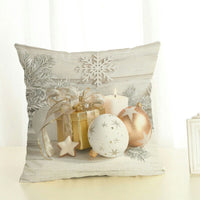 HKM-298067 Linen Christmas Pattern Pillowcase - 45x45cm, Holiday Decor for Home