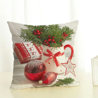 HKM-298067 Linen Christmas Pattern Pillowcase - 45x45cm, Holiday Decor for Home