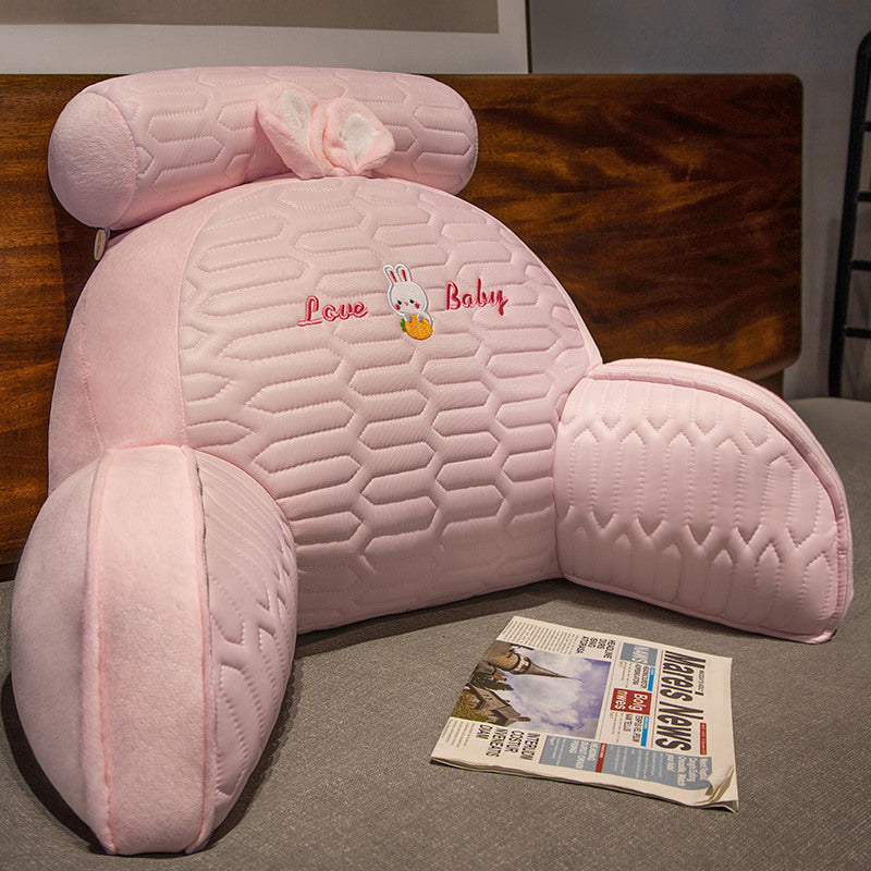 HKM-298131 Cartoon Anime Latex Ice Silk Bedside Cushion - Husky, Dinosaur, Rabbit, Cat Designs