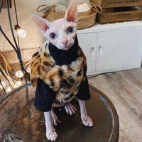 HKM-298131 Casual Hypoallergenic Cotton T-Shirt for Hairless Cats in Black and White
