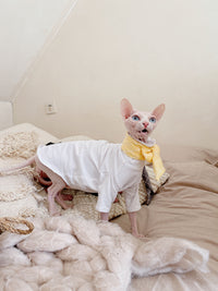 HKM-298131 Casual Hypoallergenic Cotton T-Shirt for Hairless Cats in Black and White