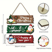 HKM-298131 Wooden Santa Claus, Snowman, and Reindeer Ornaments for Christmas Decorations