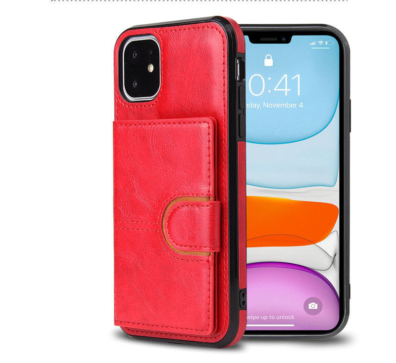 HKM-298259 Premium Anti-Fall Mobile Phone Case with Card Holder - Plastic & TPU Back Cover
