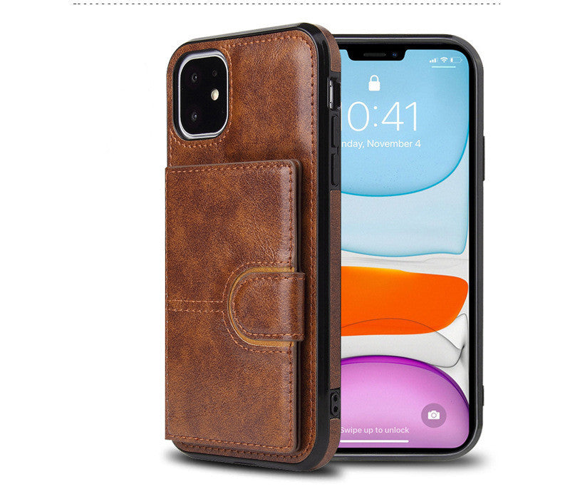 HKM-298259 Premium Anti-Fall Mobile Phone Case with Card Holder - Plastic & TPU Back Cover