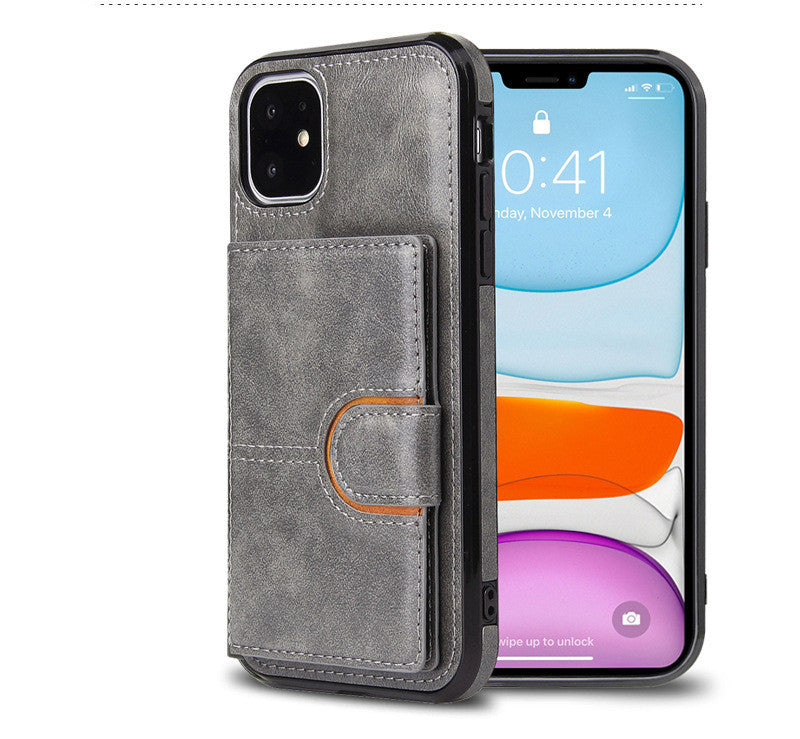 HKM-298259 Premium Anti-Fall Mobile Phone Case with Card Holder - Plastic & TPU Back Cover