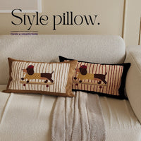 HKM-298451 Cartoon Sausage Dog Cushion - Cute Animal Design, Soft Velvet, Various Sizes