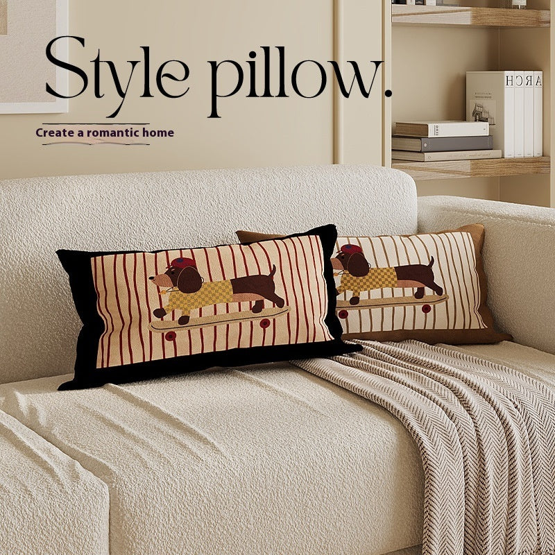 HKM-298451 Cartoon Sausage Dog Cushion - Cute Animal Design, Soft Velvet, Various Sizes