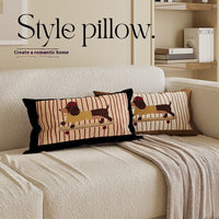 HKM-298451 Cartoon Sausage Dog Cushion - Cute Animal Design, Soft Velvet, Various Sizes