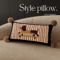 HKM-298451 Cartoon Sausage Dog Cushion - Cute Animal Design, Soft Velvet, Various Sizes