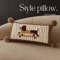 HKM-298451 Cartoon Sausage Dog Cushion - Cute Animal Design, Soft Velvet, Various Sizes