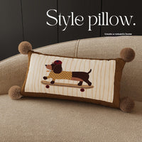 HKM-298451 Cartoon Sausage Dog Cushion - Cute Animal Design, Soft Velvet, Various Sizes