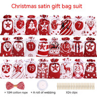 HKM-298451 Multicolor Christmas Advent Calendar Gift Bag Set with Drawstring and Accessories
