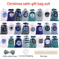 HKM-298451 Multicolor Christmas Advent Calendar Gift Bag Set with Drawstring and Accessories