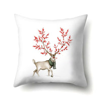 HKM-298707 Customizable Christmas Pillowcase with Digital Print Design - 45cm x 45cm, White Polyester Backing