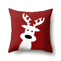 HKM-298707 Customizable Christmas Pillowcase with Digital Print Design - 45cm x 45cm, White Polyester Backing
