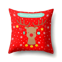 HKM-298707 Customizable Christmas Pillowcase with Digital Print Design - 45cm x 45cm, White Polyester Backing